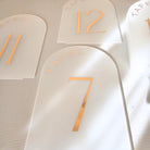 Frosted White Acrylic Table Numbers for Wedding Reception Tables