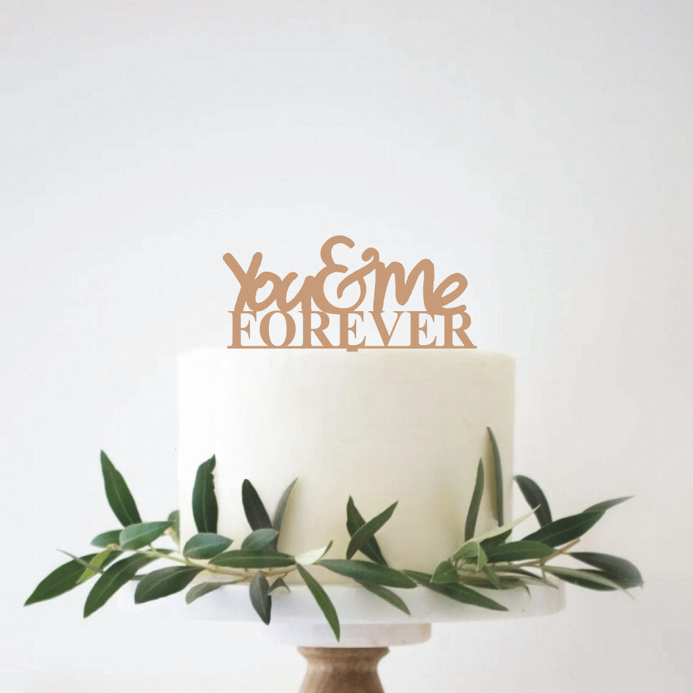 You-and-me-forever cake topper