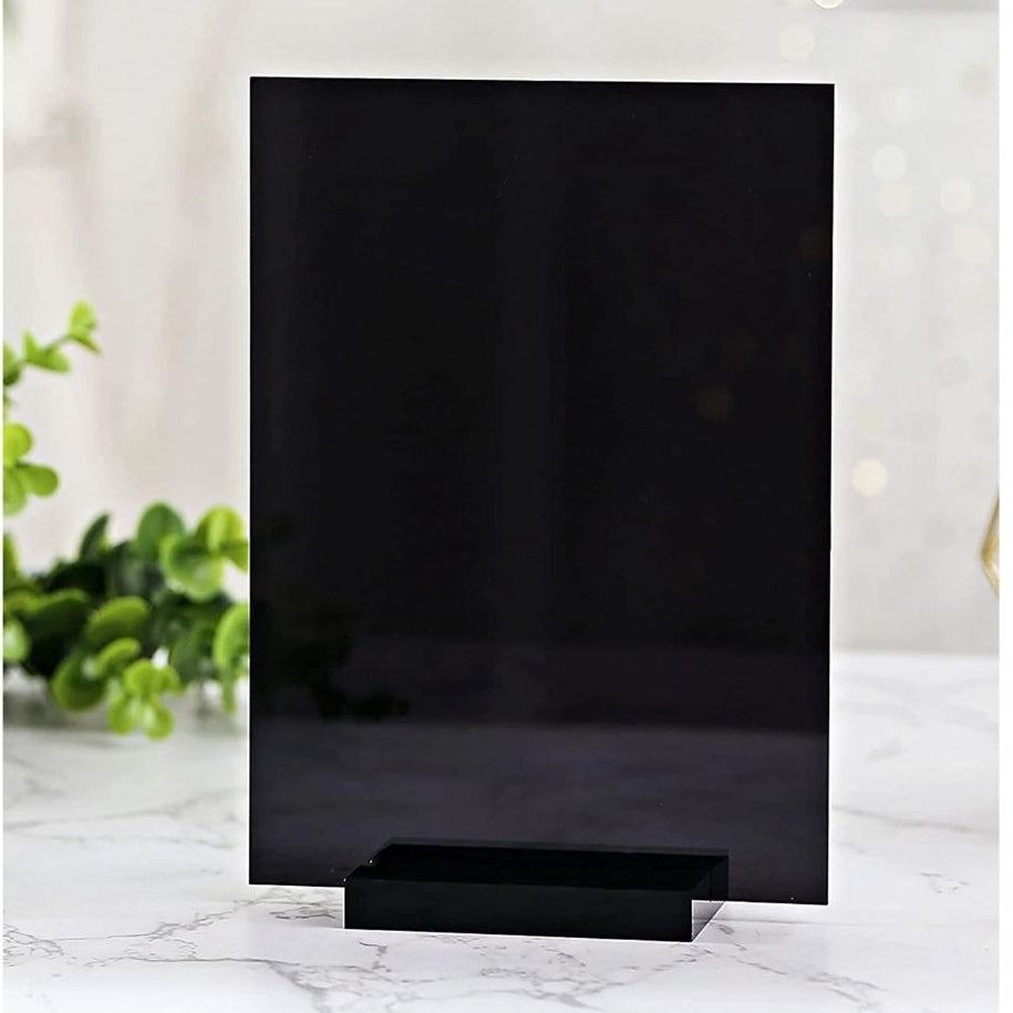 black acrylic table number