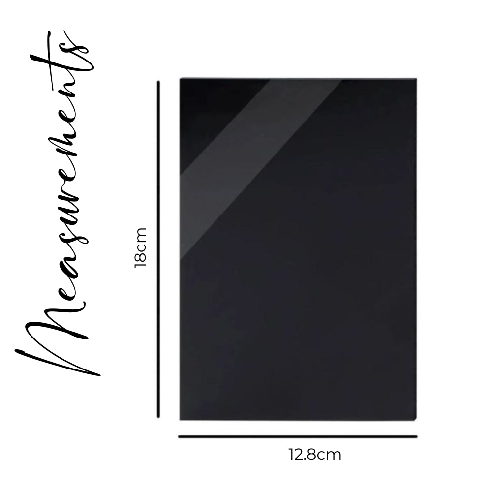 black acrylic table number measurements