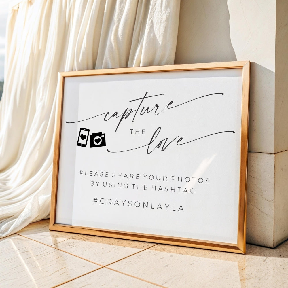 Minimalist Capture the Love Sign | Simply Favours – Simply Wedding Favours