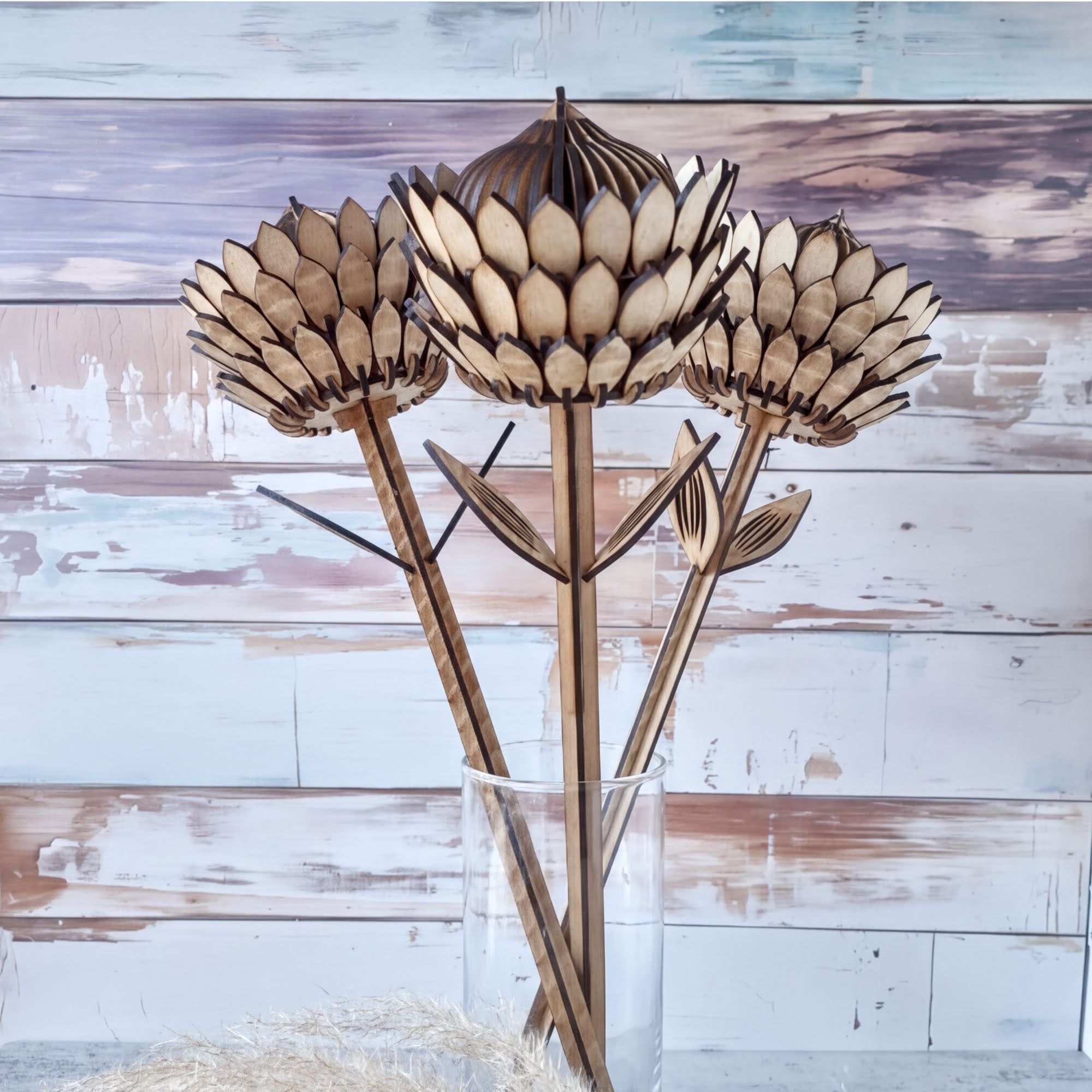 Wooden Protea - Artisinal, wood