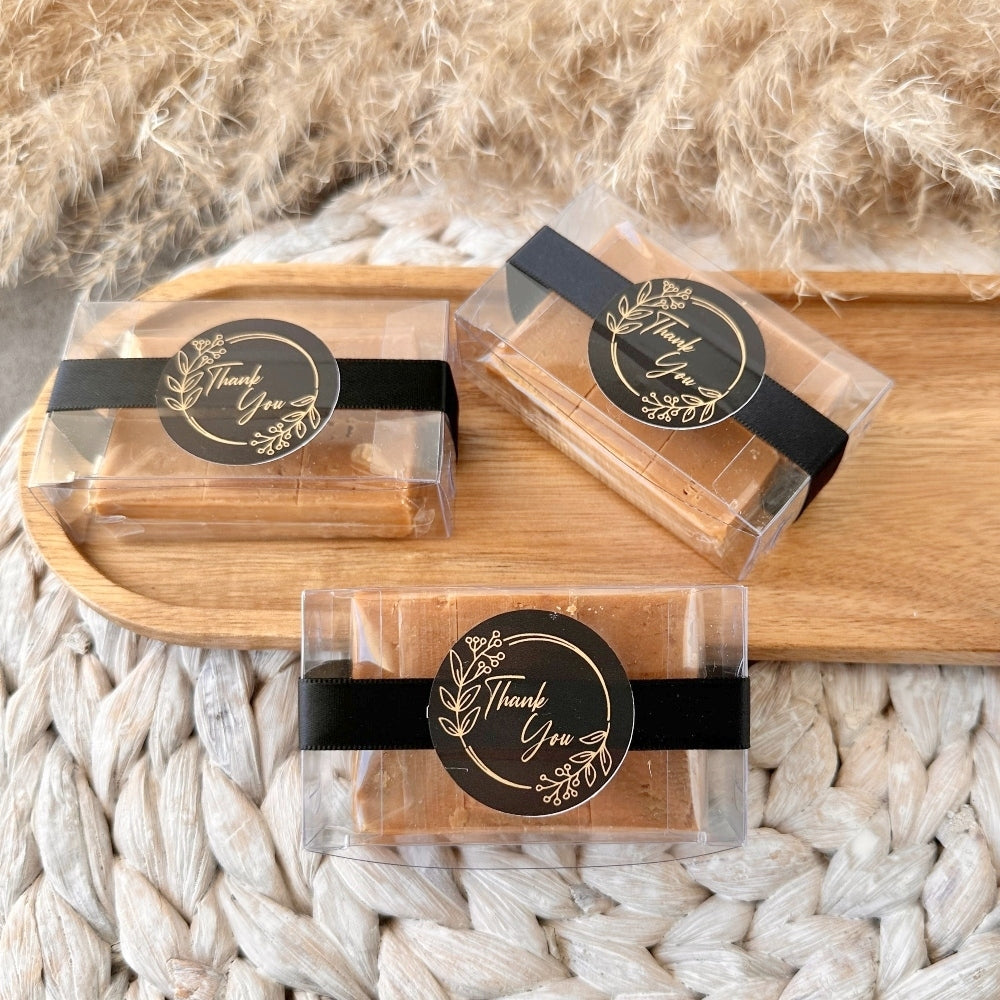 fudge favour black and gold custom sticker