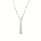 geometric bar pendant necklace in silver