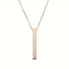 geometric bar pendant necklace rose gold
