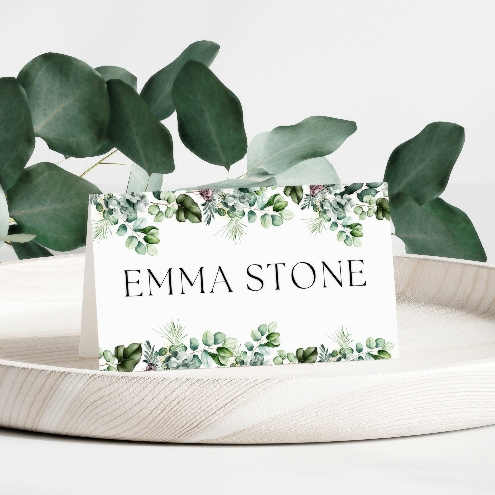 Greenery themed Name Place card holders