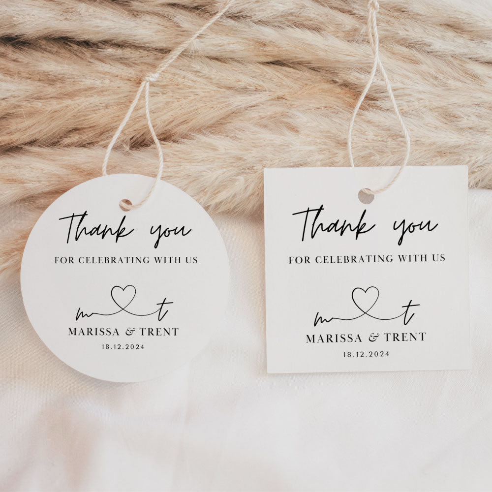 Thank you tag - Modern Heart Logo