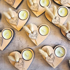 heart shaped wooden  tealight holder