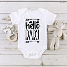 hello baby onesie white