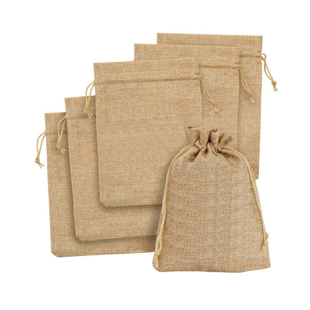 Mini Rustic Burlap Drawstring Hessian favour bags - each – Simply ...