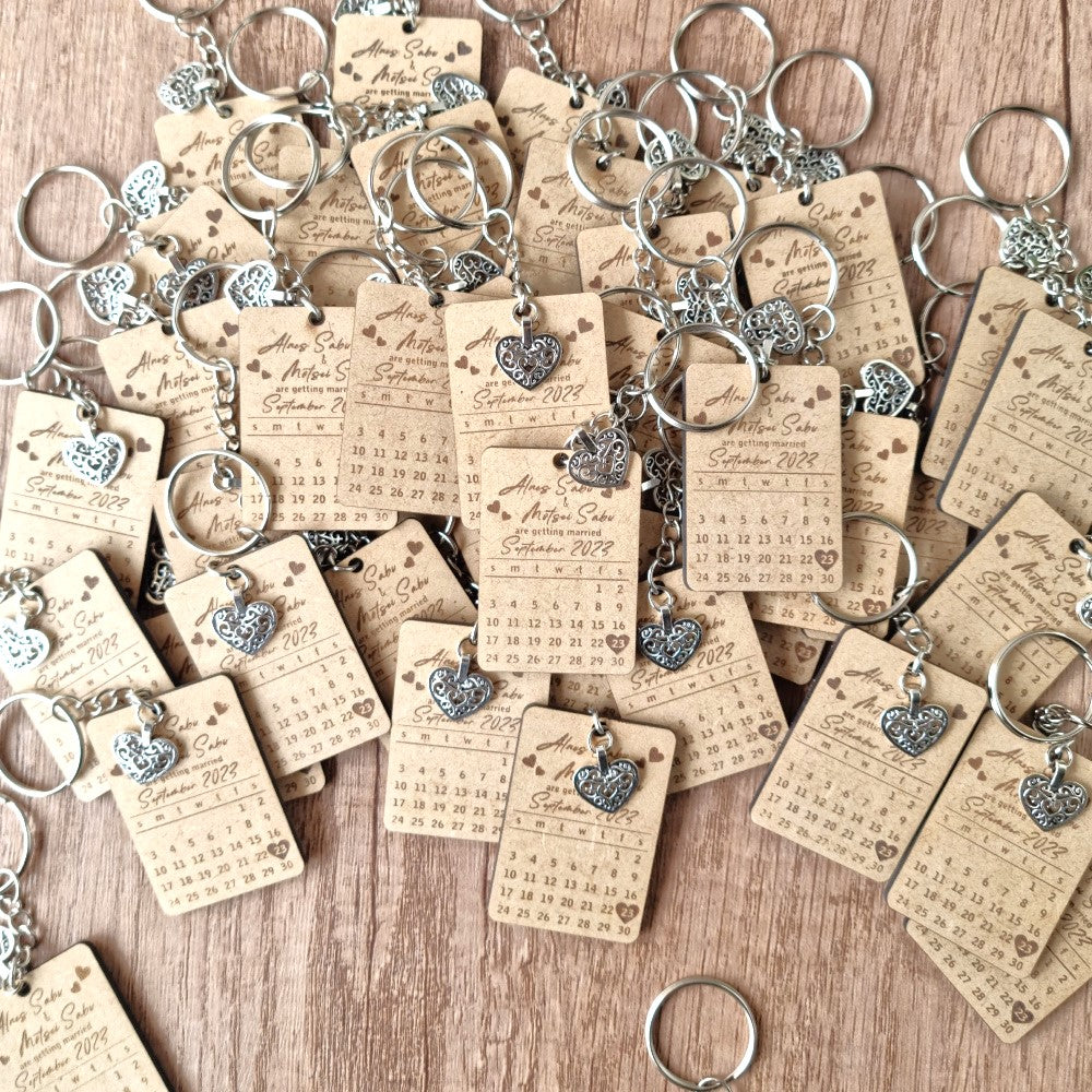Rectangular Save the Date Keyring