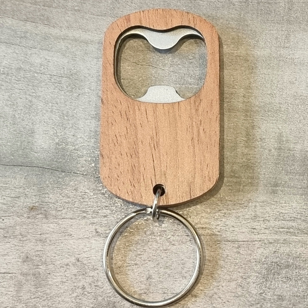 Rustic Wooden Bottle Opener Keyring - Wedding Rustic | Simply