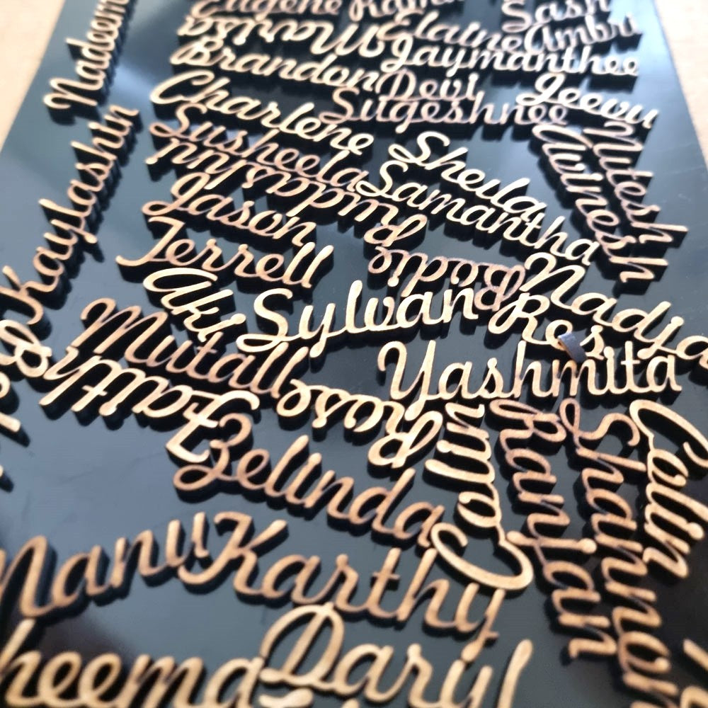 laser cut name place holder