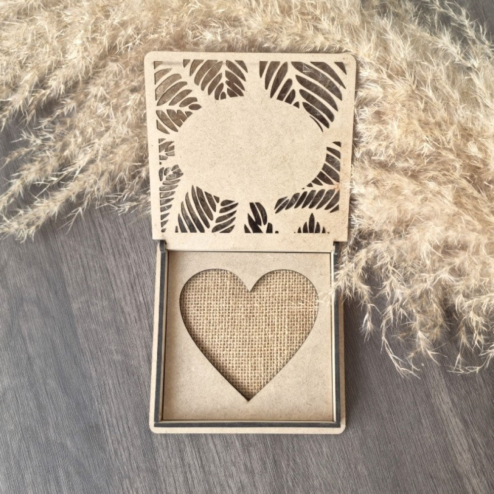 Little Wooden Ring Box with Leaf Design