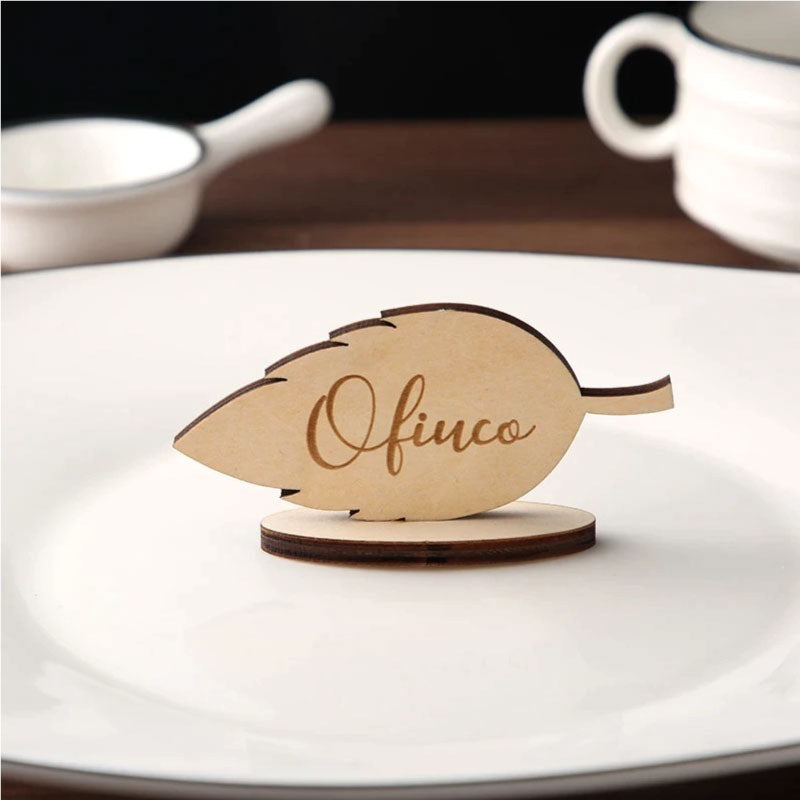 leaf place card holder with a stand