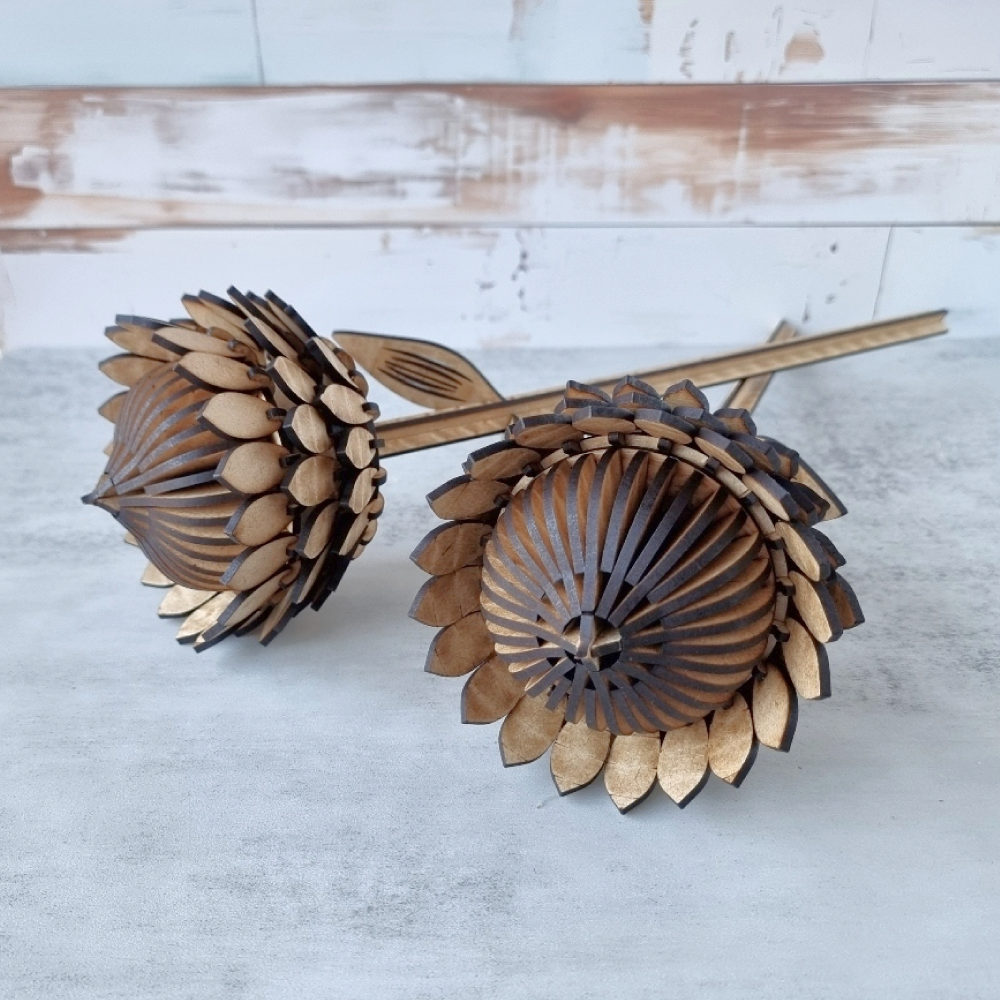 artisanal wooden protea