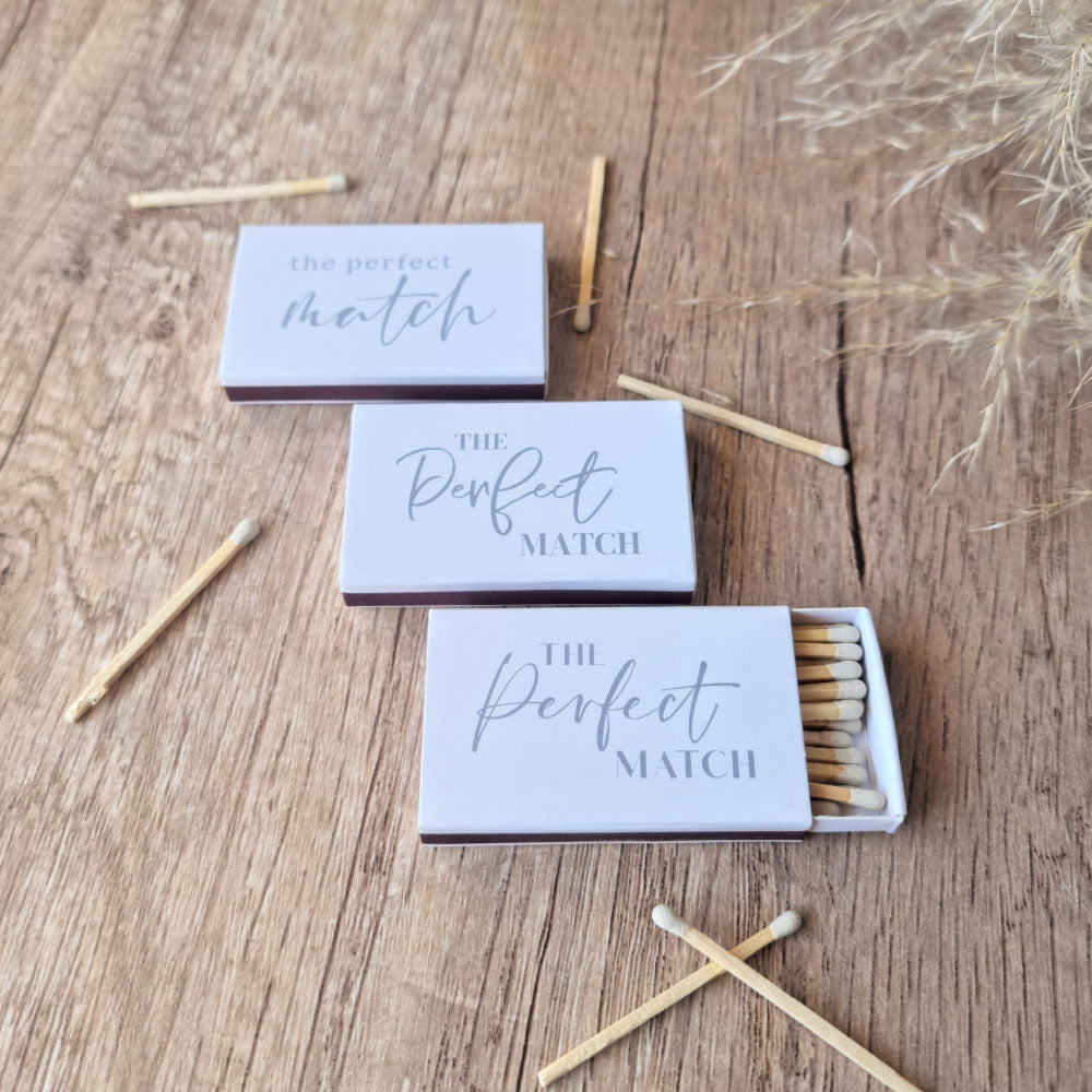 the perfect match match box favours