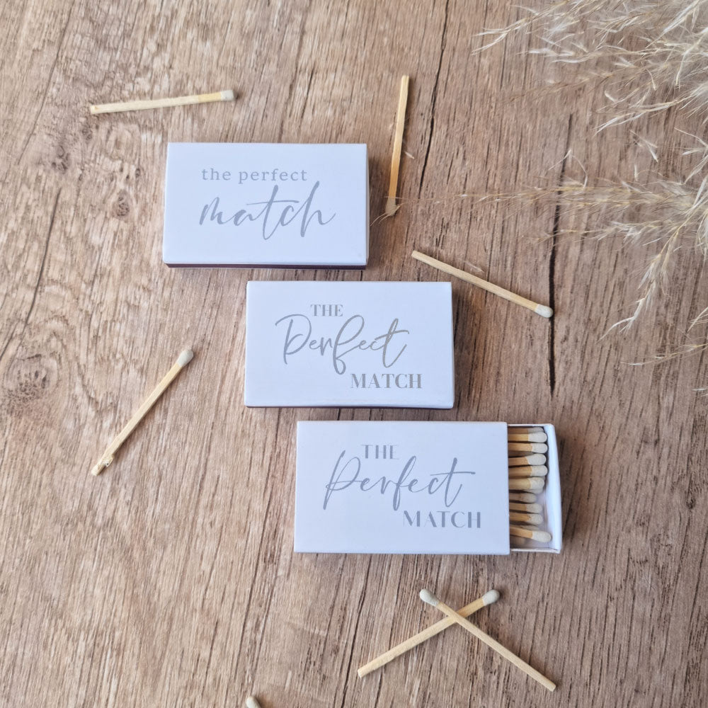 the perfect match match box favours