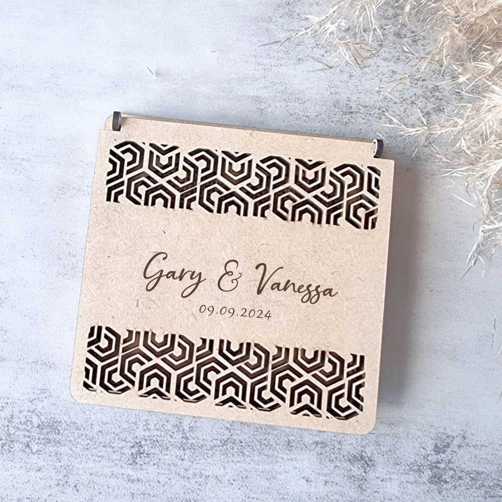 Little Wooden Ring Box with Hexagon Design