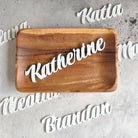 white acrylic name place holders