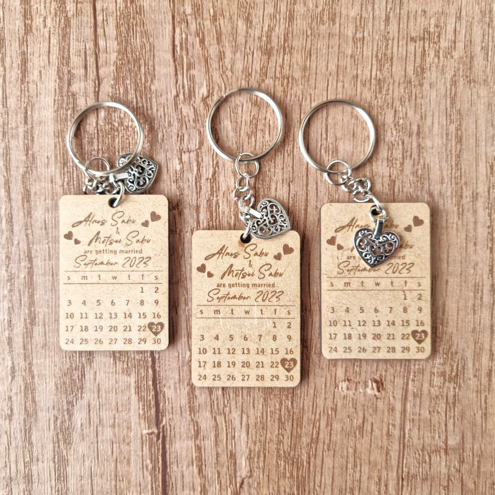 Rectangular Save the Date Keyring