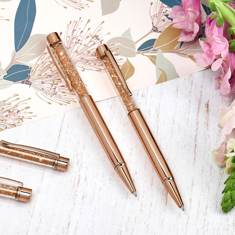 rose gold sparkle pen 
