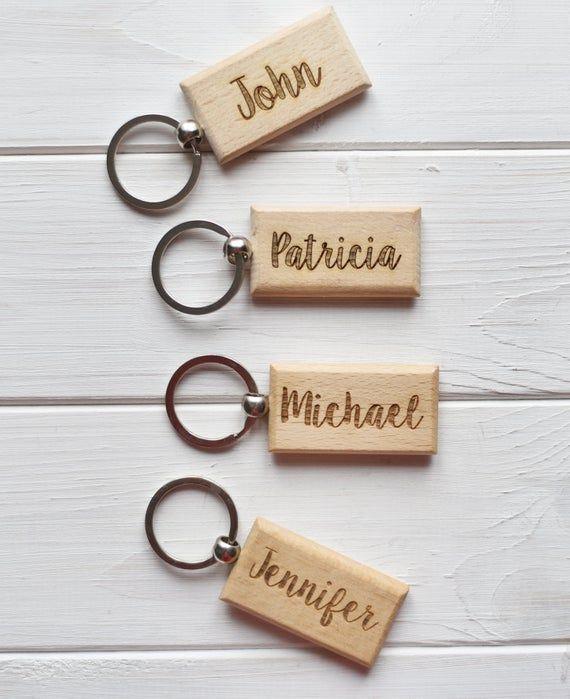 Rectangular Beech Wood Keyring (1553643929684)