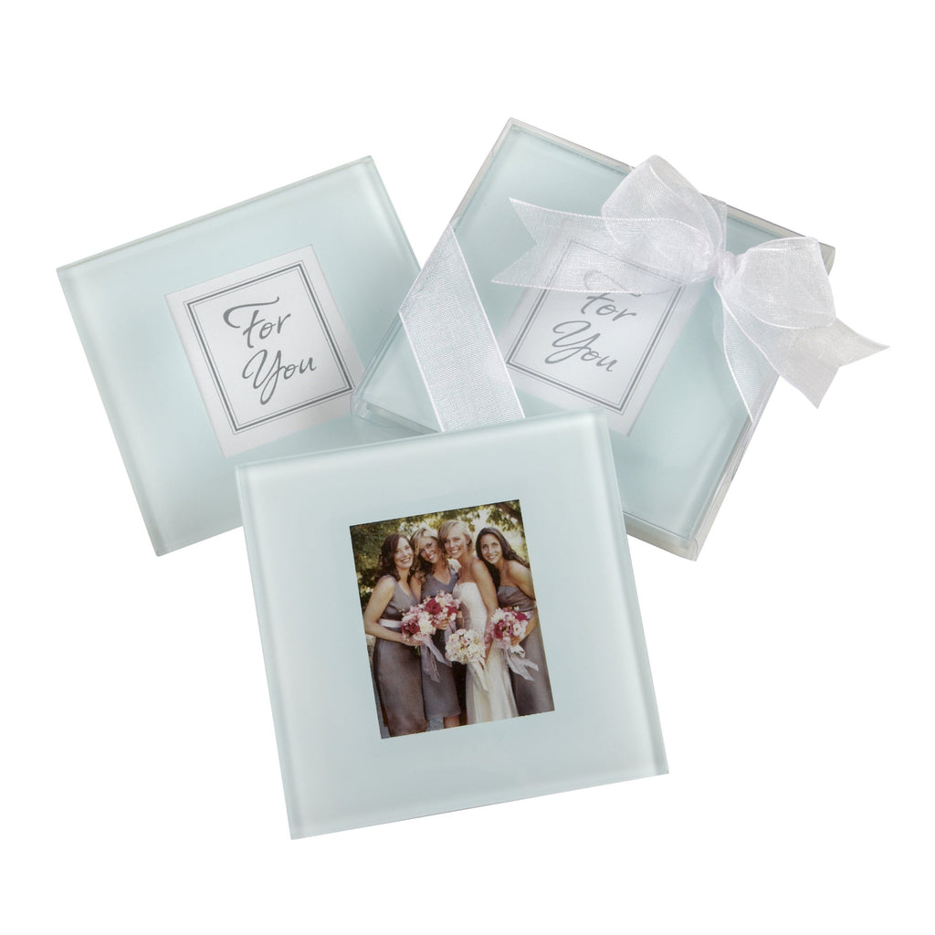 Forever photo frame glass coaster with photo inserted