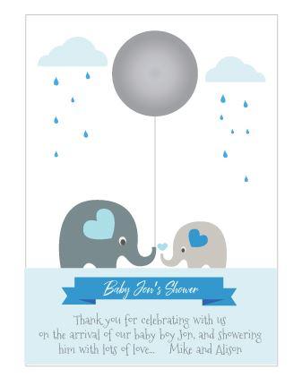 Personalised baby elephant favour
