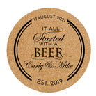 It all started wiith a beer round cork coaster