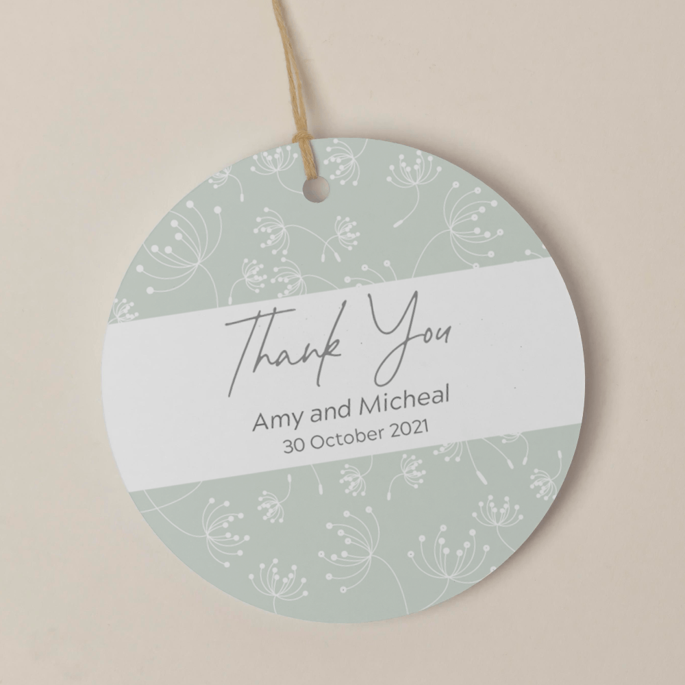 Round Thank You Tag - Dandelion