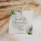 Personalised Eucalyptus Green Square Thank you Tag for favours 