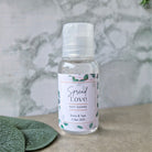 Mini handsanitiser with spread love not germs sticker in leafy branch design