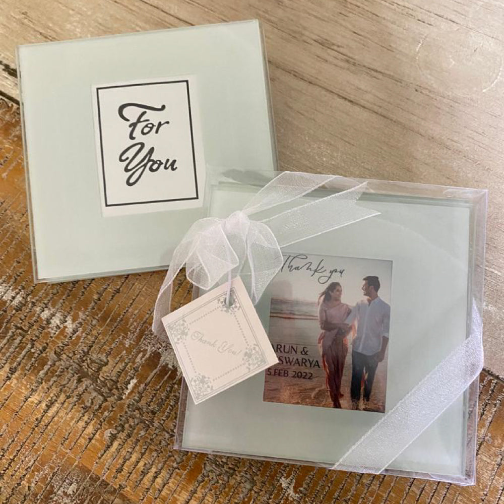 Forever Frosted Picture Frame Coaster set
