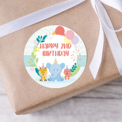 Happy Birthday baby animals sticker