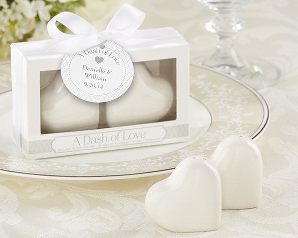 A Dash of Love Ceramic Heart Salt & Pepper Shakers