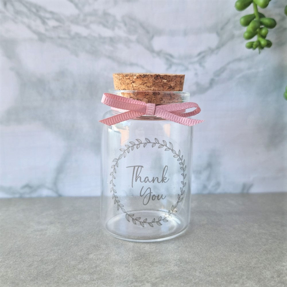 Midi Tube Glass Jar with Cork Lid Glass HCS Clear sticker 
