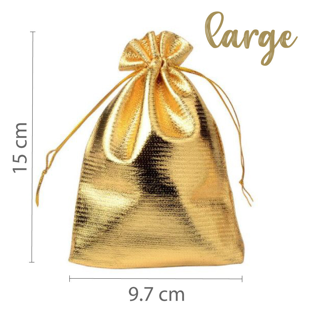 large gold metallic favour gift bags