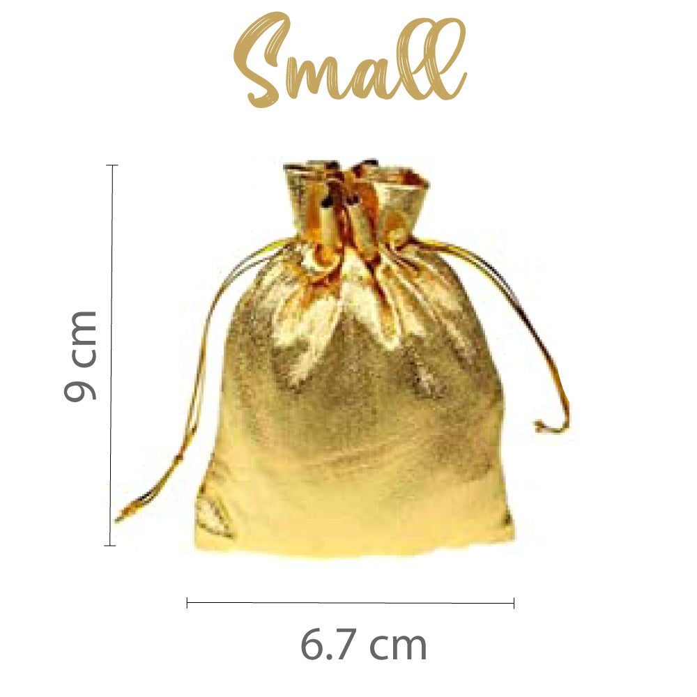 small gold metallic favour gift bags