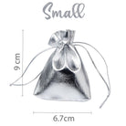 small silver metallic favour gift bags