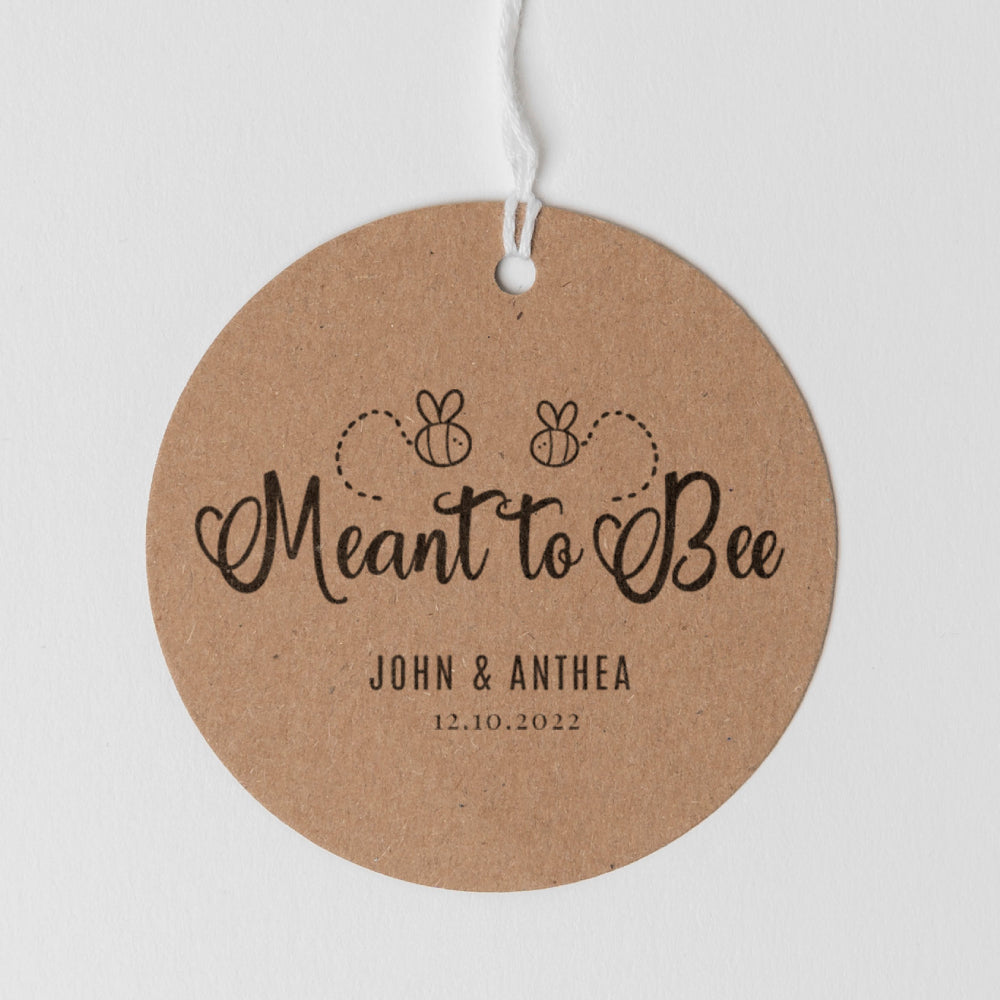 Meant to Bee - Simple Thank You Tags Personalise it Simply Design Studio Round Kraft 