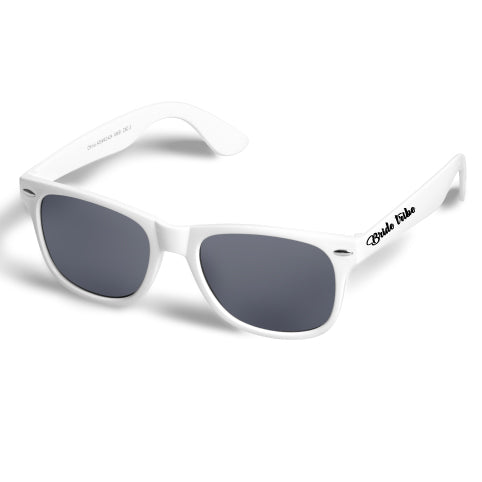 Bride with white retro sunglasses