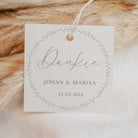 silver wreath square thank you tag
