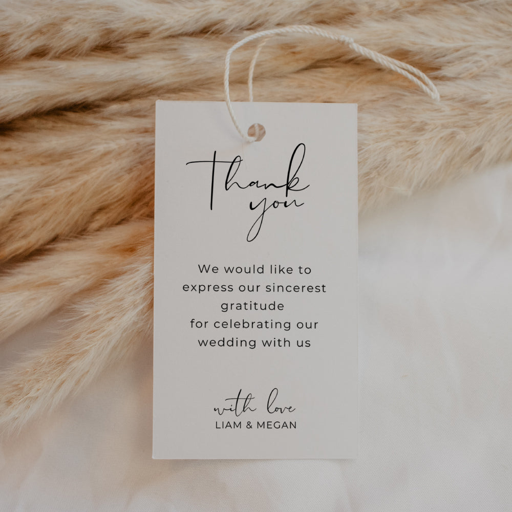 Thank you tag for favours with simplistic design