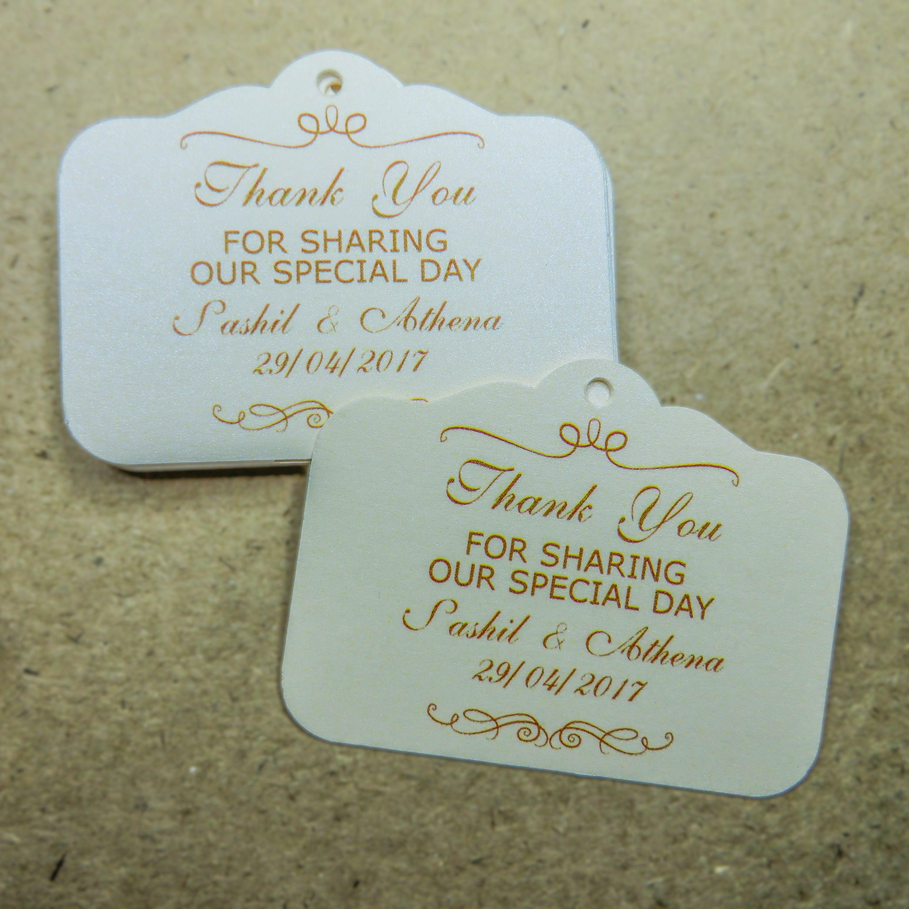 Scalloped personalised thank you tag (9149544073)