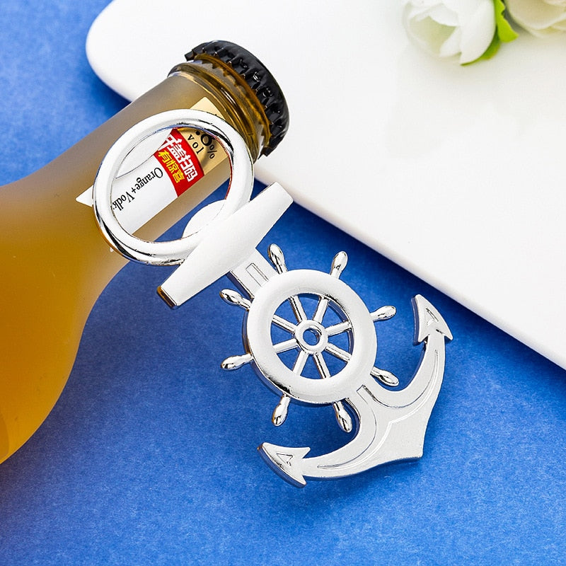 nautical anchor bottle opener favour in silver