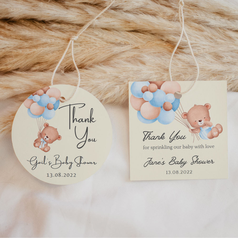 baby teddy bear thank you tag card