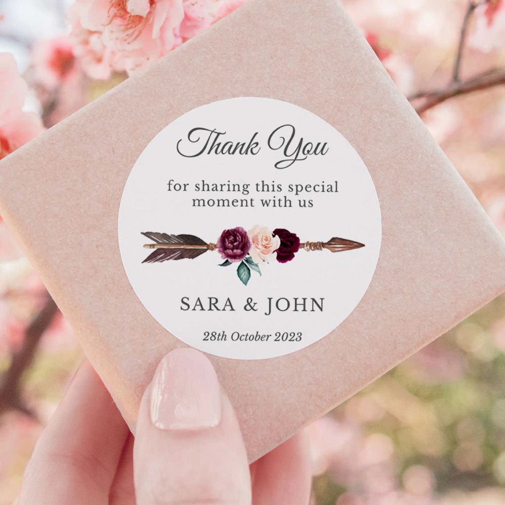 boho inspired arrow and roses design sticker