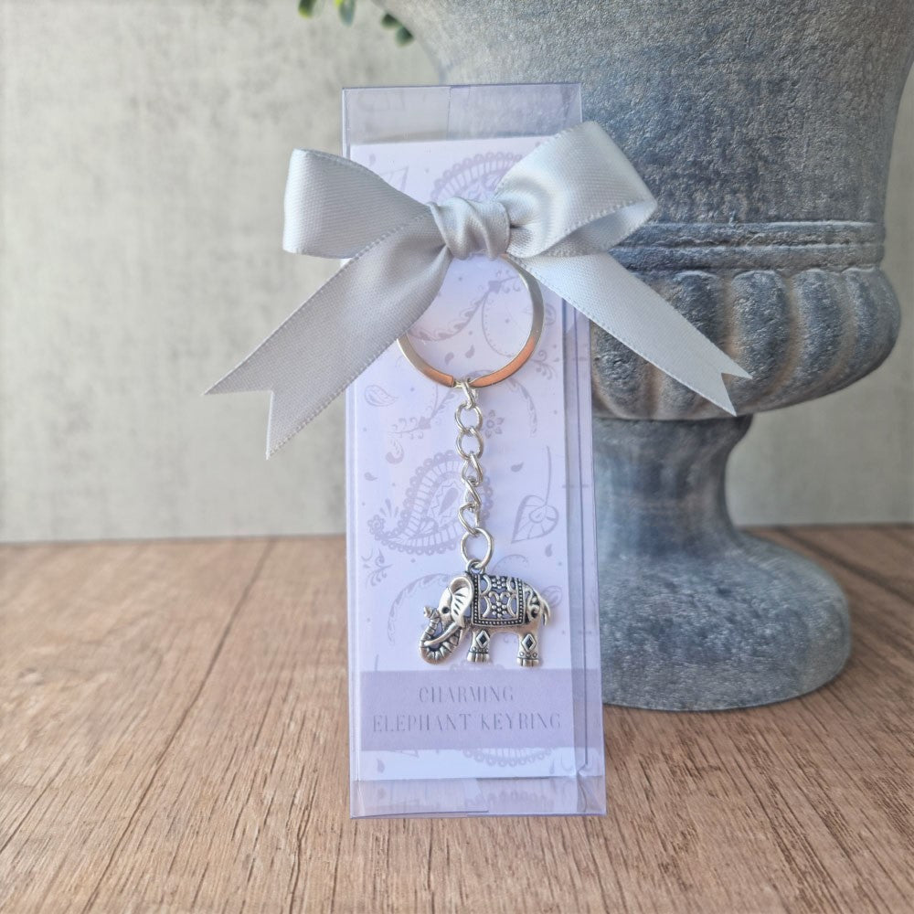 charming elephant keyring favour