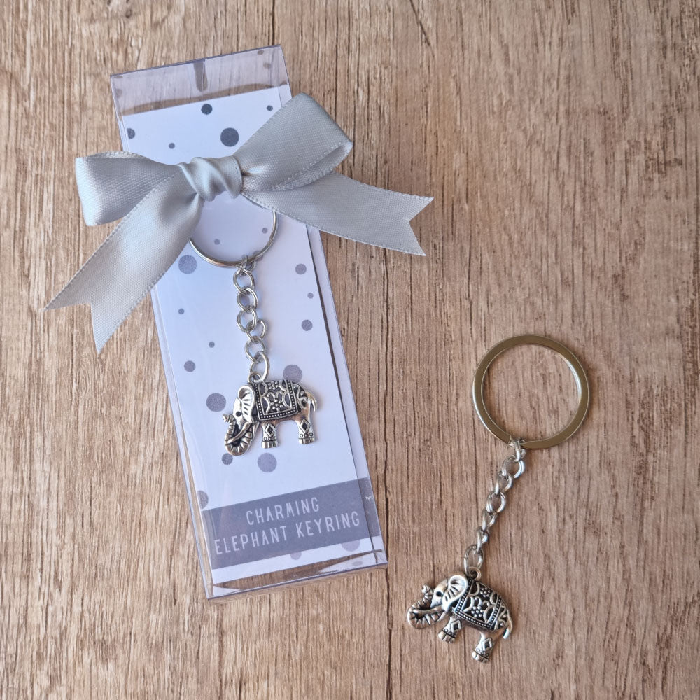 charming elephant keyring favour